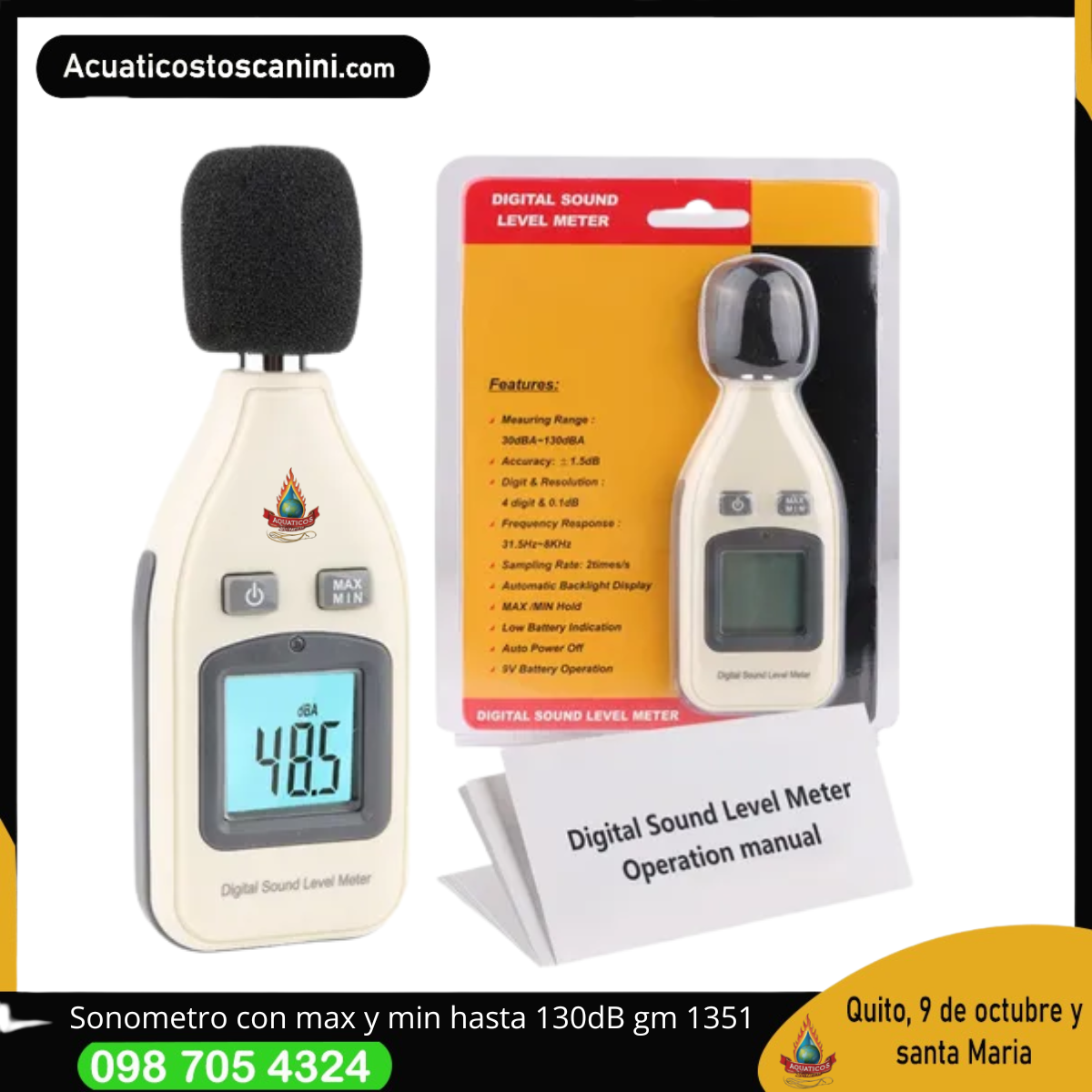 Medidor de sonido 130dB