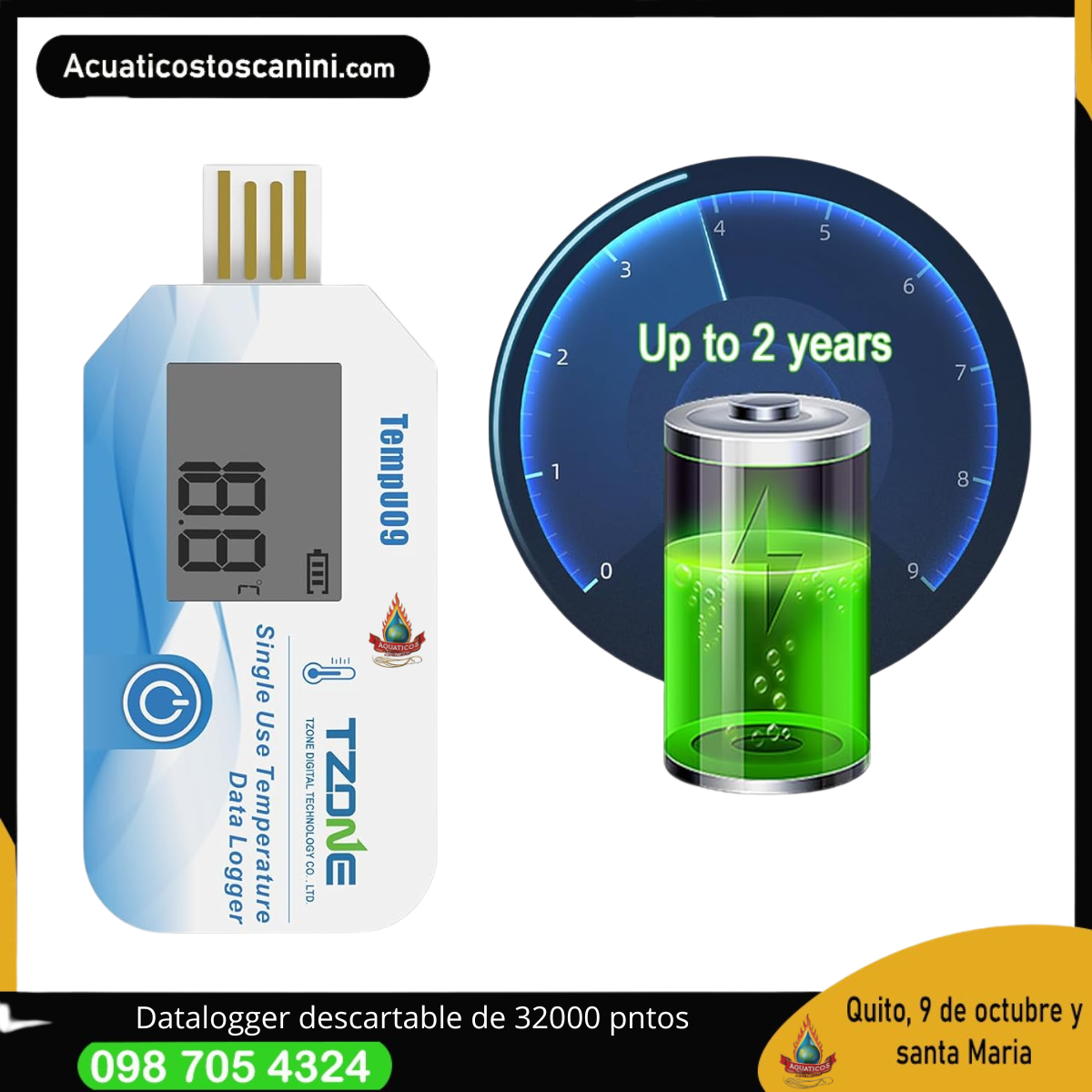 Datalogger descartable de hasta 32000 puntos 