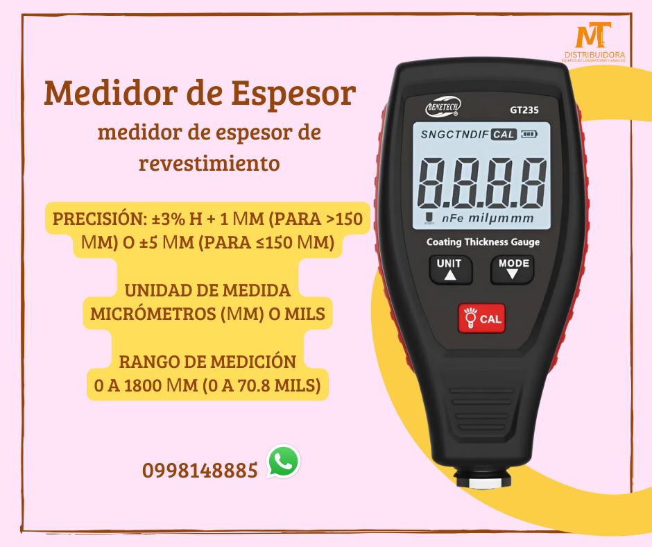 Medidor de espesor de recubrimiento LCD Medidor de espesor de pintura