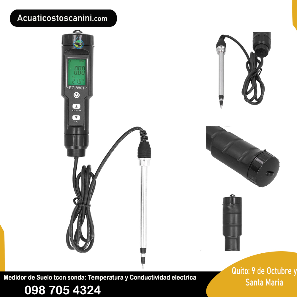 Tester Medidor Conductividad Eléctrica Suelo Con Sonda 0-10ms/cm