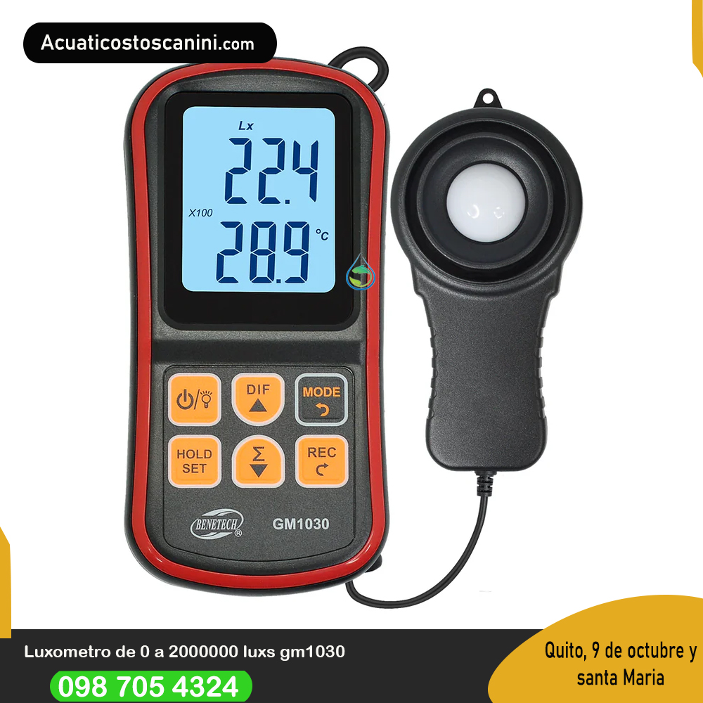 luxometro de 0 a 2000000 luxs con celda fotovoltaica